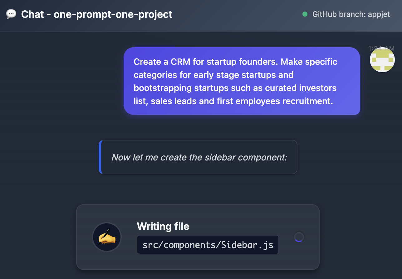 The agent working on a project